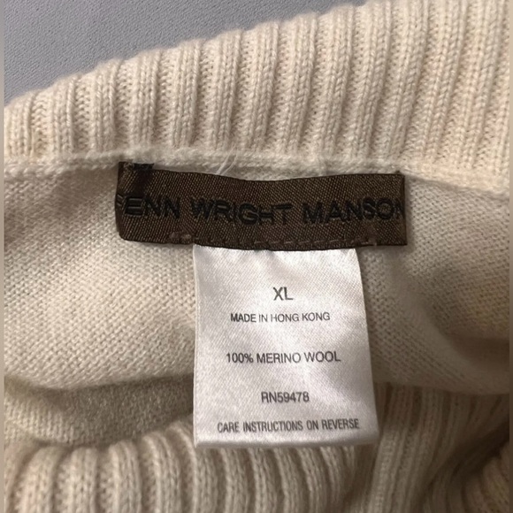 Fenn Wright Manson Women’s Size XL 100% Merino Wool Turtleneck Ivory - Picture 6 of 7